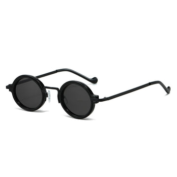 Retro Steampunk Round Sunglasses – Vintage Metal Frame Shades