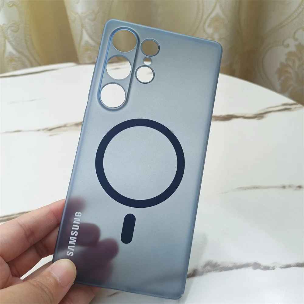 Slim Ice Mist Transparent Magnetic Back Cover For Galaxy