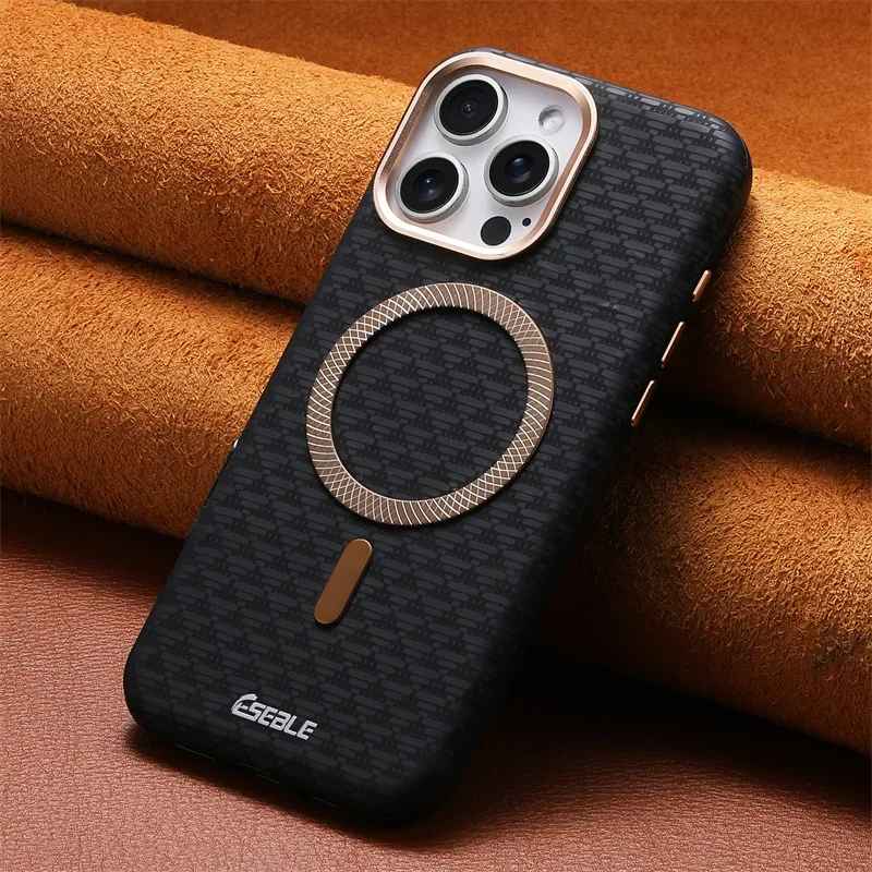 Luxury Leather Carbon Fiber Texture Phone Case For iPhone