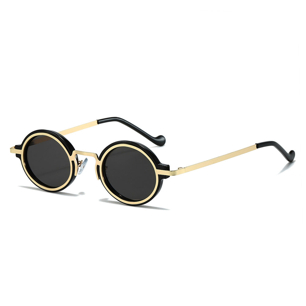 Retro Steampunk Round Sunglasses – Vintage Metal Frame Shades