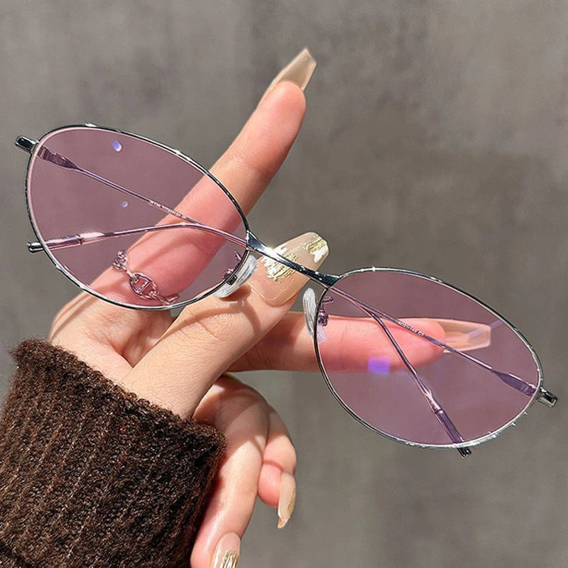 Thin frame metal cat eye sunglasses 2025 new UV resistant sunglasses with ultra light frame
