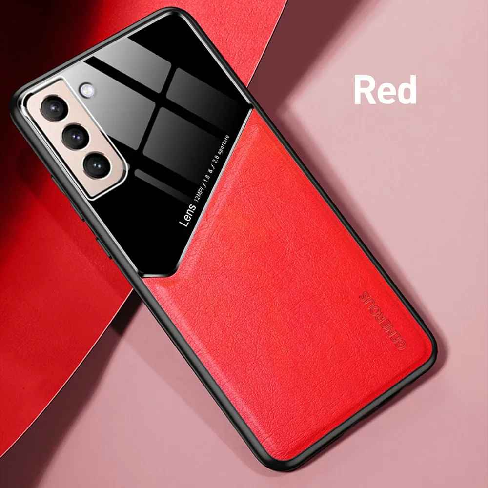 Luxury Leather Frame Protective Case – Shockproof Slim Cover for Samsung A Series
