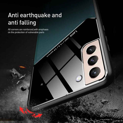 Luxury Leather Frame Protective Case – Shockproof Slim Cover for Samsung A Series