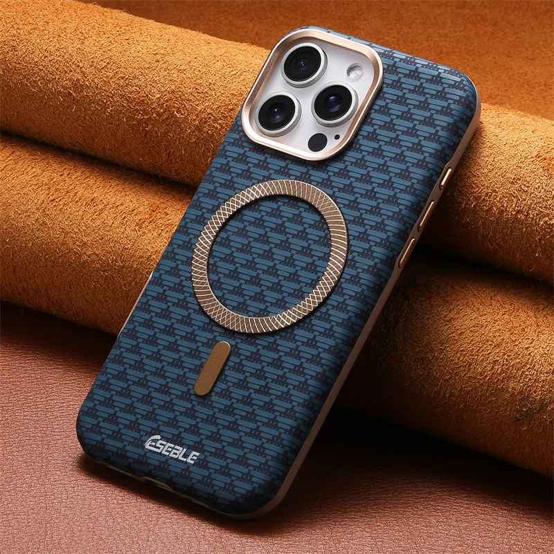 Luxury Leather Carbon Fiber Texture Phone Case For iPhone