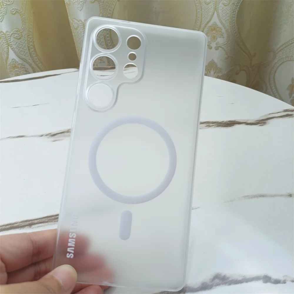 Slim Ice Mist Transparent Magnetic Back Cover For Galaxy