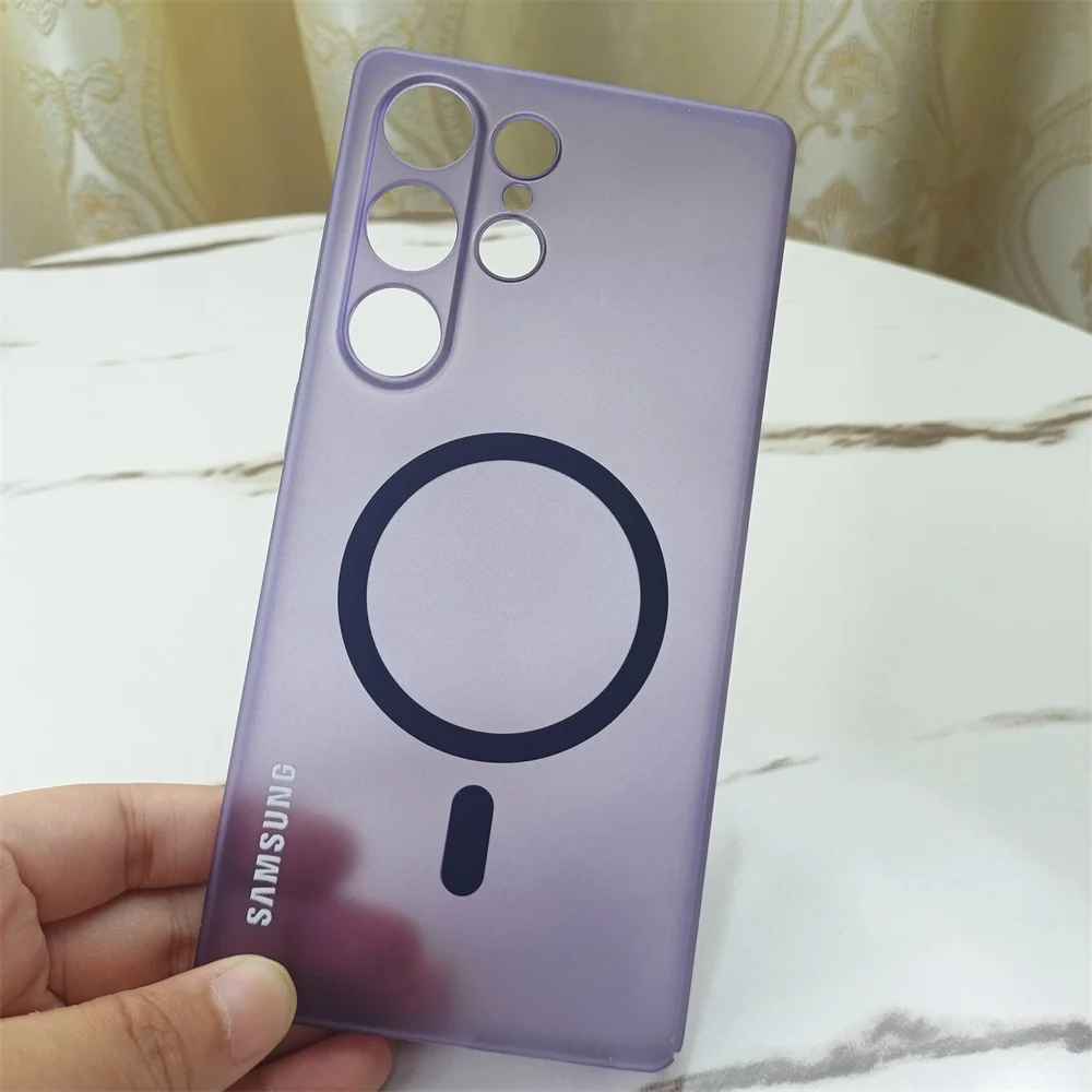 Slim Ice Mist Transparent Magnetic Back Cover For Galaxy