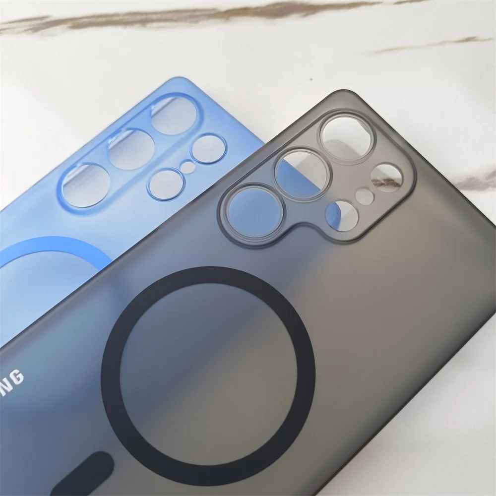 Slim Ice Mist Transparent Magnetic Back Cover For Galaxy