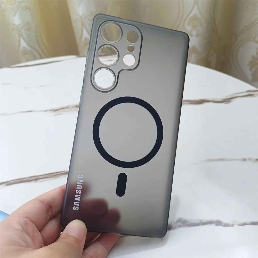 Slim Ice Mist Transparent Magnetic Back Cover For Galaxy
