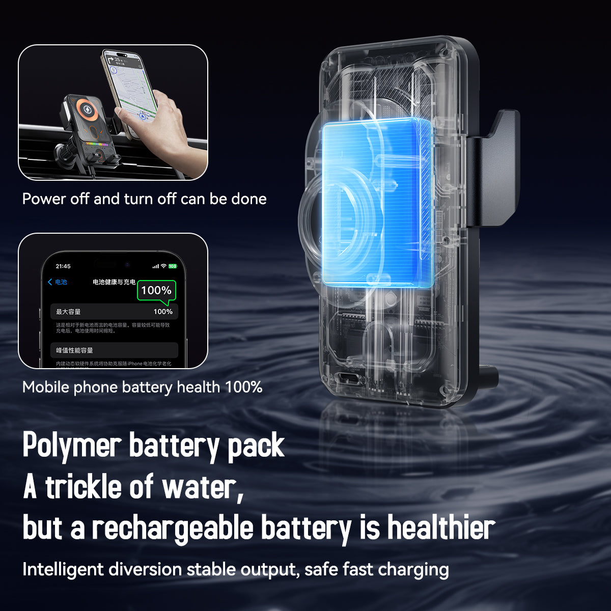 Portable F18 Magnetic Car Wireless Phone Charger