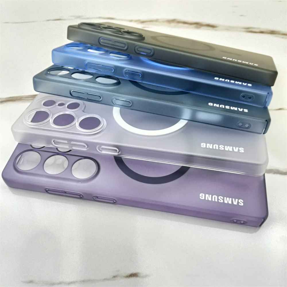 Slim Ice Mist Transparent Magnetic Back Cover For Galaxy