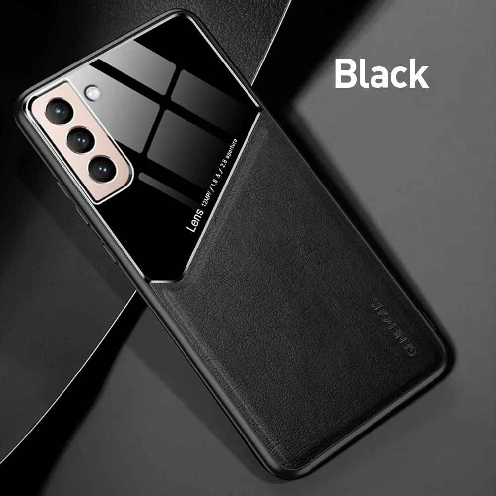 Luxury Leather Frame Protective Case – Shockproof Slim Cover for Samsung A Series