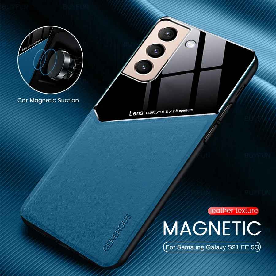 Luxury Leather Frame Protective Case – Shockproof Slim Cover for Samsung A Series