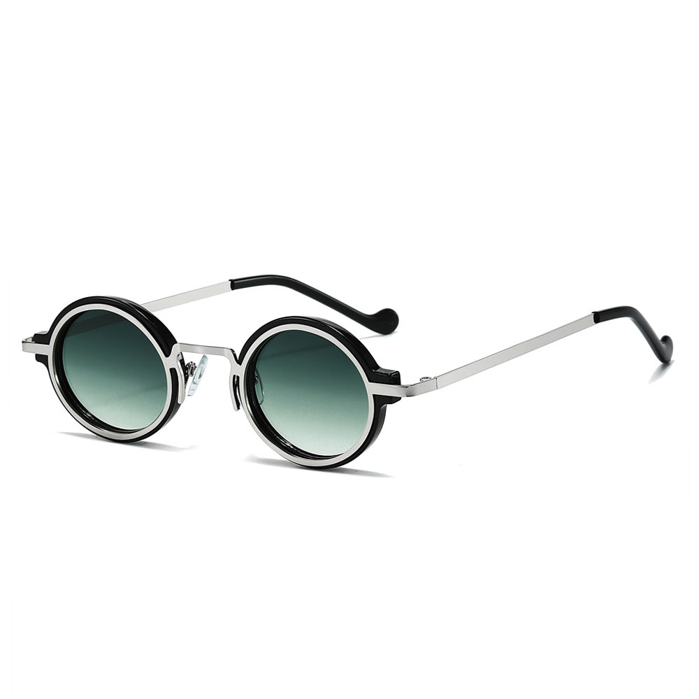 Retro Steampunk Round Sunglasses – Vintage Metal Frame Shades