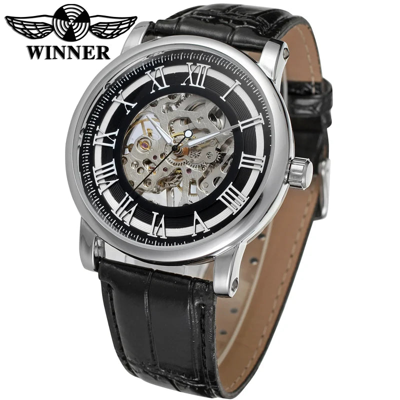 Elegant Men's Rose Gold Skeleton Watch