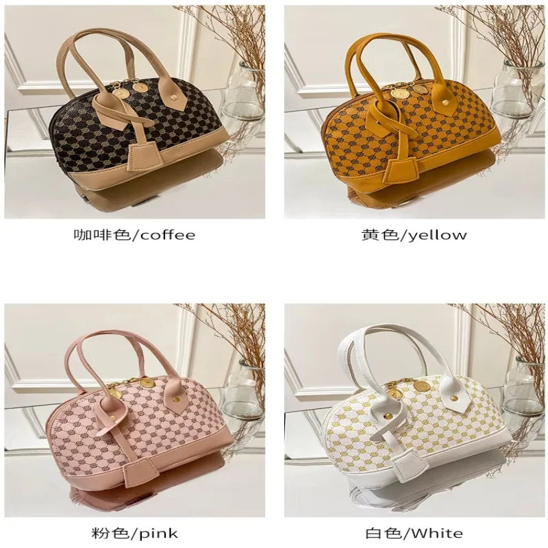PU Leather Shell Crossbody Bag for Women Shoulder Handbag with Zipper