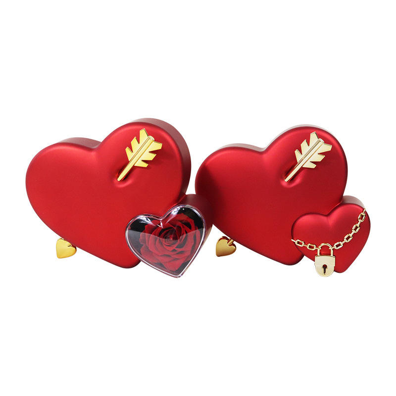 Rosé Amour Heart Acrylic Jewelry & Flower Gift Box