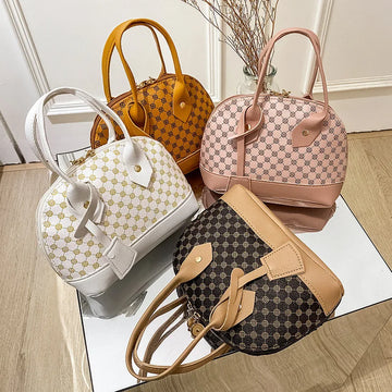 PU Leather Shell Crossbody Bag for Women Shoulder Handbag with Zipper