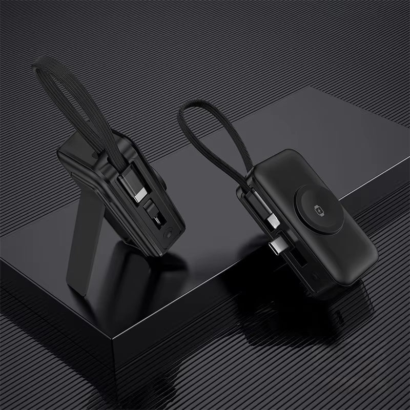 MagCharge Pro 5000mAh Magnetic Wireless Power Bank – 22.5W PD Fast Charging with Built-in Cable & Stand