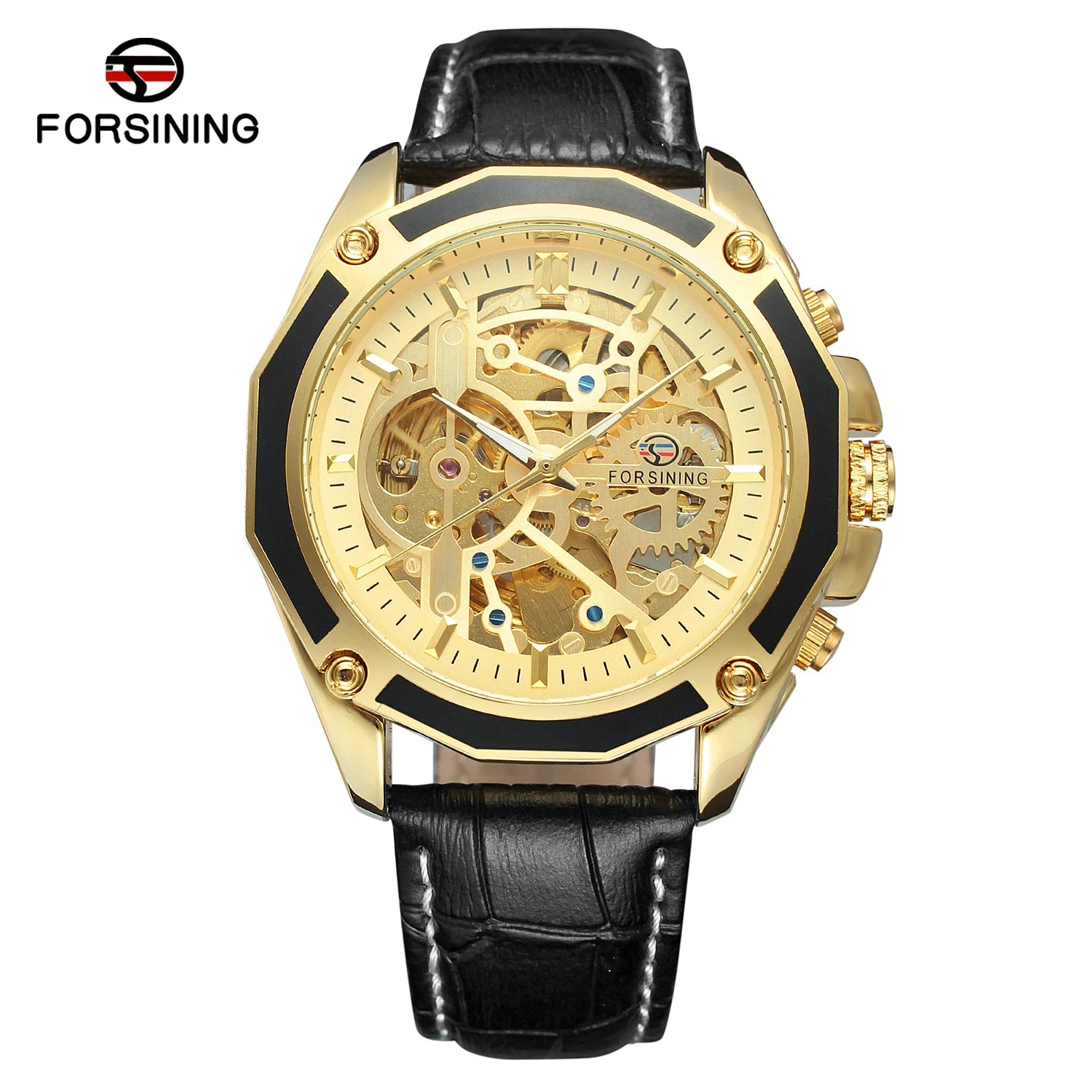 Luxury Skeleton Automatic Leather Watch for Men
