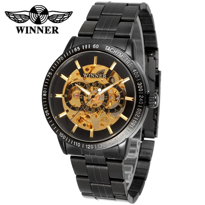 T-winner Automatic Skeleton Steel Men's Watch