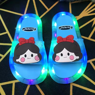 Fashionable and Trendy Children'S Sparkling Crystal Slippers With Colorful Lights
