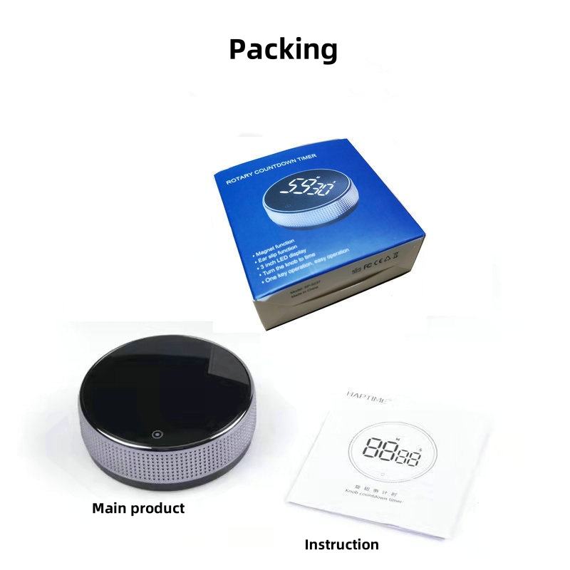 Large LED Display Digital Kitchen Timer – Rotatable Magnetic Countdown Alarm for Cooking & Baking