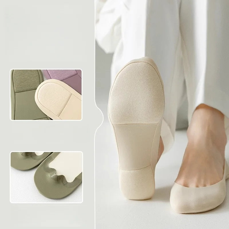 Non Slip Seamless No Show Socks Cushion Sole Sweat