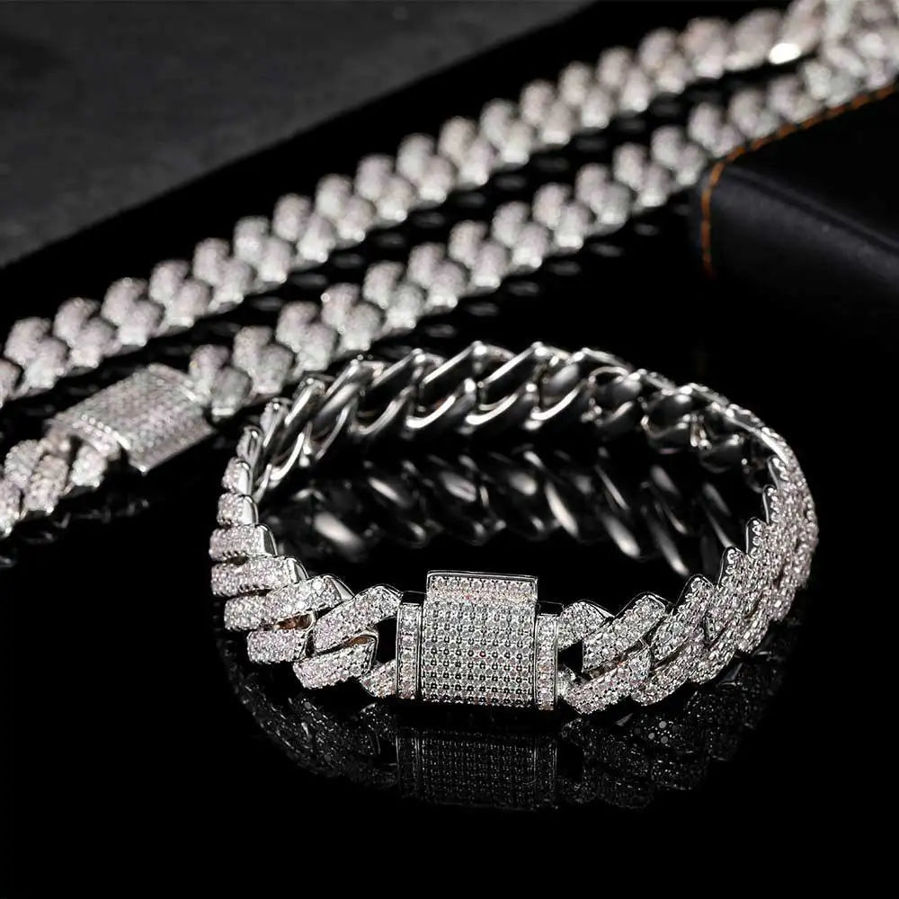 14mm Gold Plated Iced Out Cuban Link Necklace