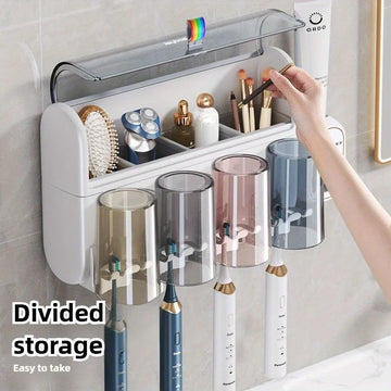 Automatic Toothpaste Dispenser Set with 8 Brush Slots