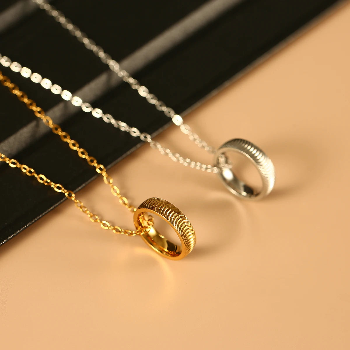 Titanium Steel Cateye Pendant Necklace