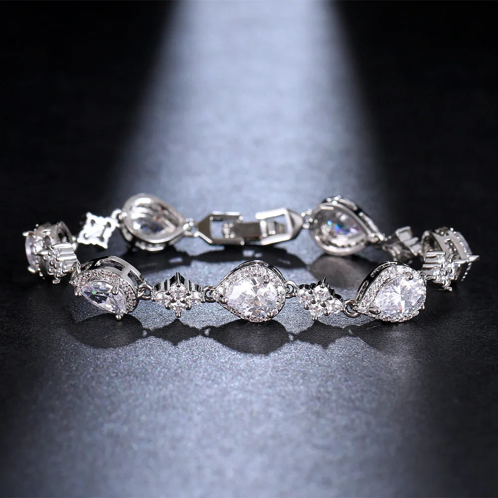 Elegant Teardrop Zircon Bracelets for Ladies