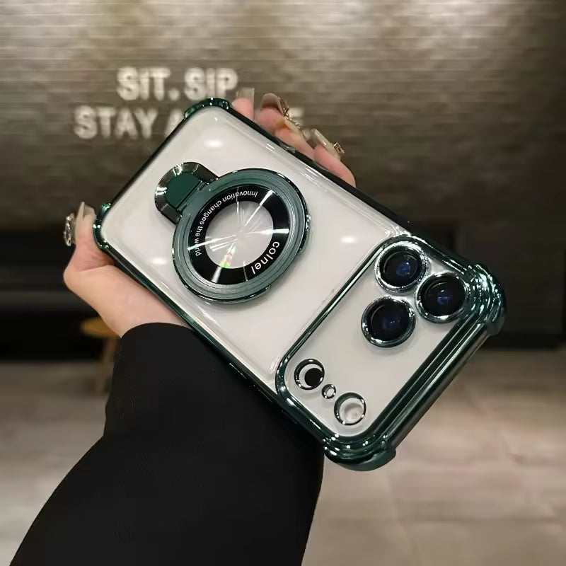 Magnetic Ring Transparent iPhone Case