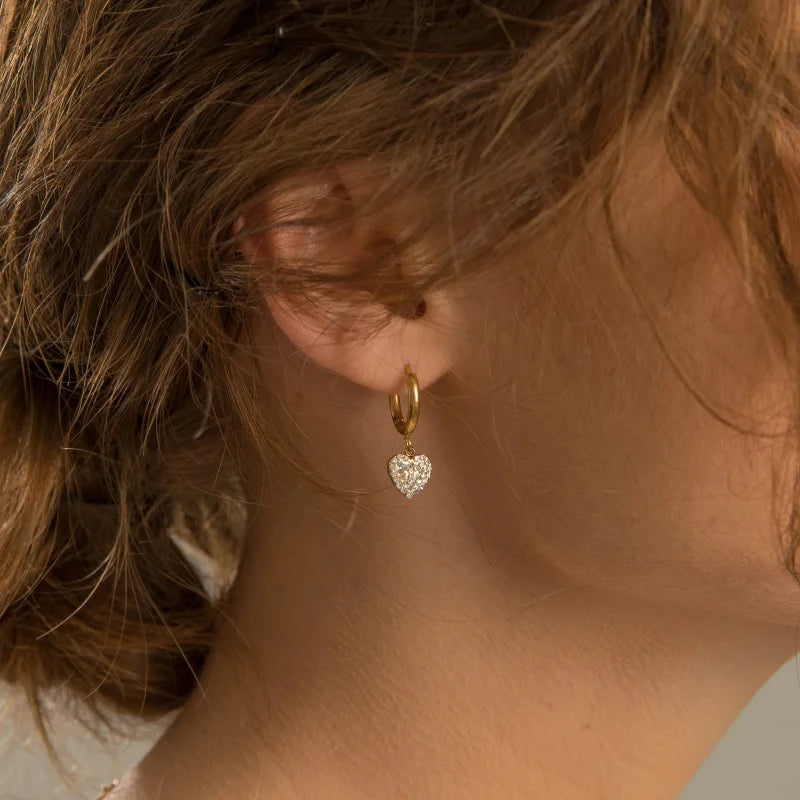 14k Gold Plated Zircon Earrings & Necklace Set