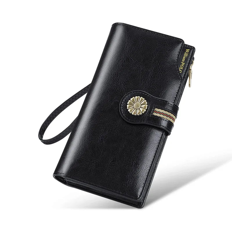Tri-fold PU Leather Ladies Wallet Large Capacity