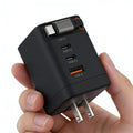 100W Portable GaN Fast Charger with Retractable Cable