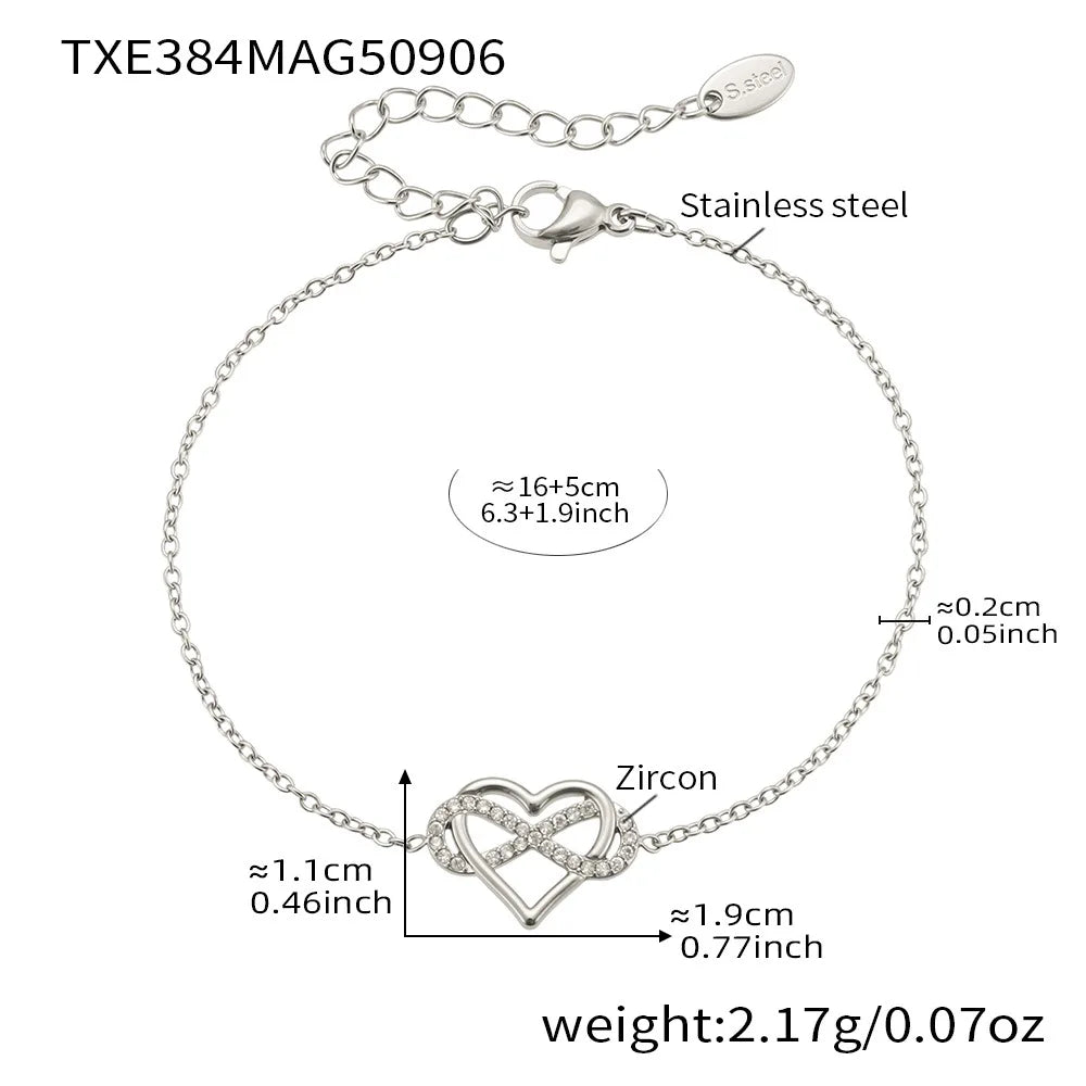 Elegant Gold-Plated Heart Necklace & Bracelet Set