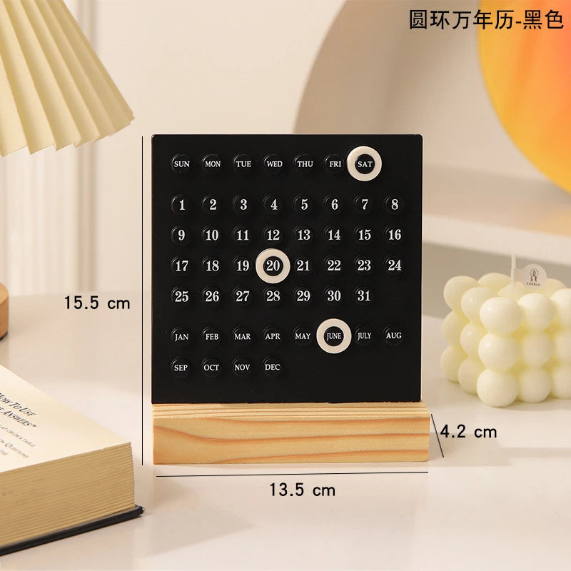 Premium Printing Custom Logo Square Wooden Plastic Desk Calendar