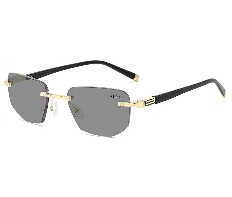 Gold Frame Photochromic Multifocal Sun Readers