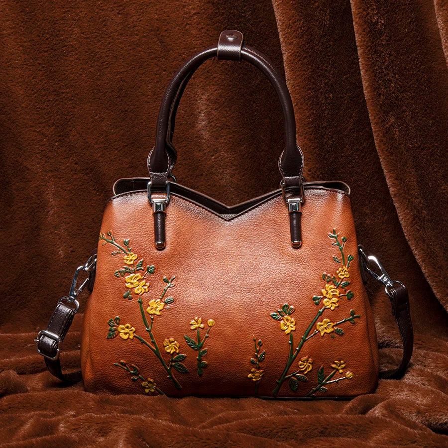 Elite Retro Floral Luxury Tote & Crossbody Bag