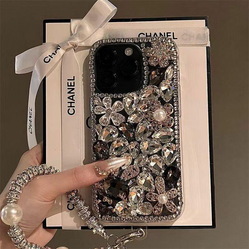 Luxury Bling Rhinestone Flower Protective Case for iPhone