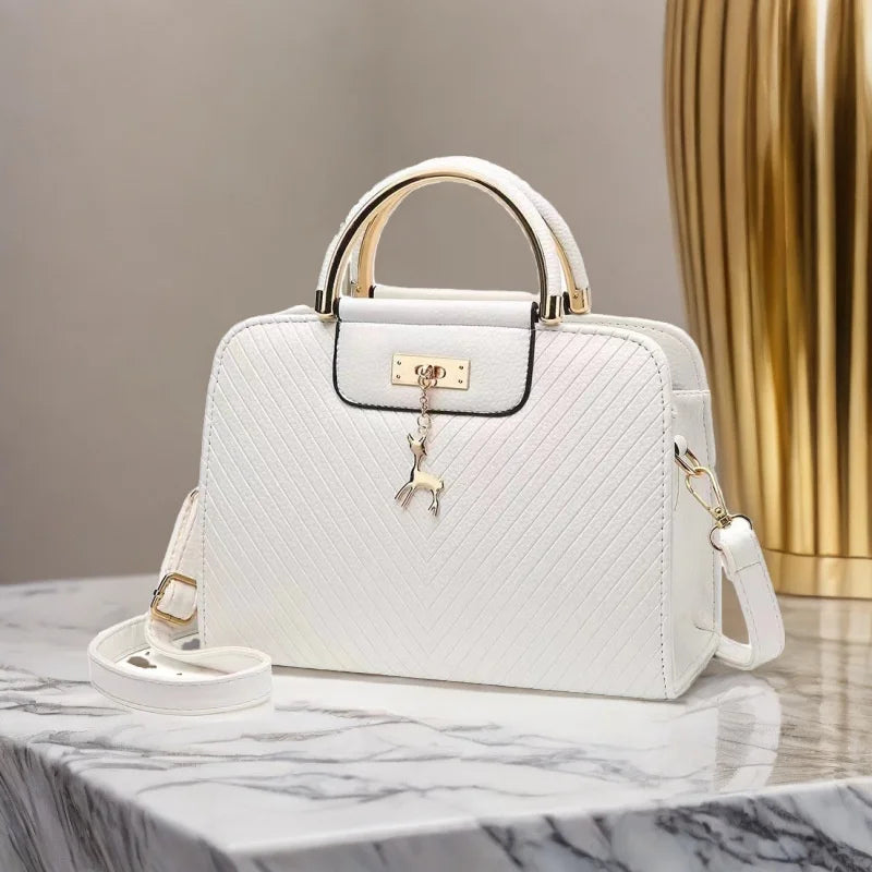 Women's Pure Color PU Small Square Crossbody Bag Luxury Snake Pattern