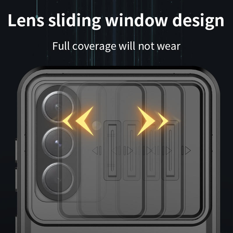 Shockproof Slide Camera Lens Ring Stand Case – Protective Cover Coque Funda for Samsung