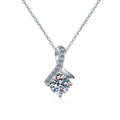 Minimalist Silver Moissanite Pendant Necklace