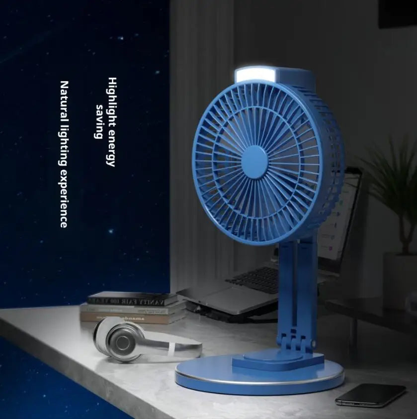 Portable 1500mAh Fan Lamp with USB Charging