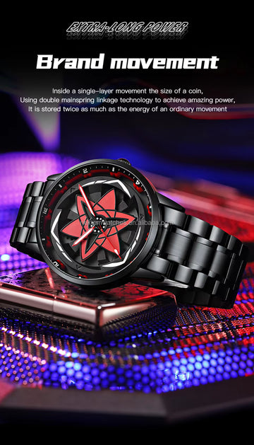 Uchiha  Sharingan Watch – 360° Rotating Anime Quartz Timepiece
