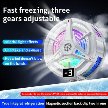 Three Gears Adjustable Magnetic Suction Mobile Phone Cooler Back Clip