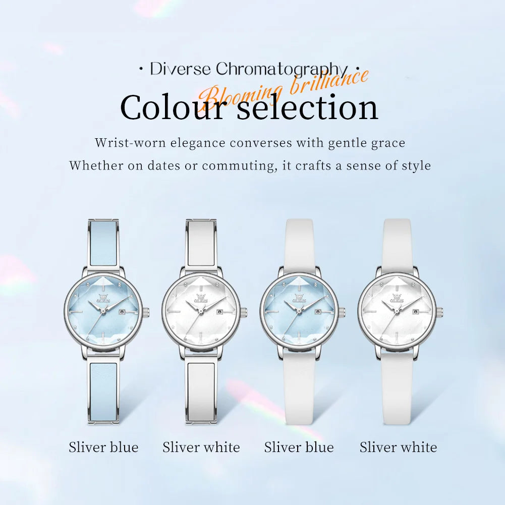 OLEVS Luxury Ladies Diamond Stainless Steel Watch
