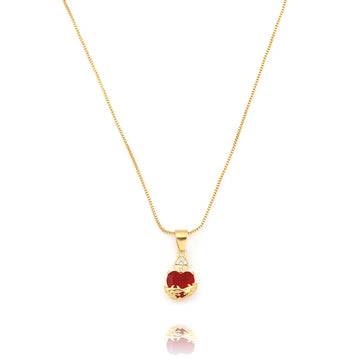 Elegant Zircon Heart Bow Necklace for Women