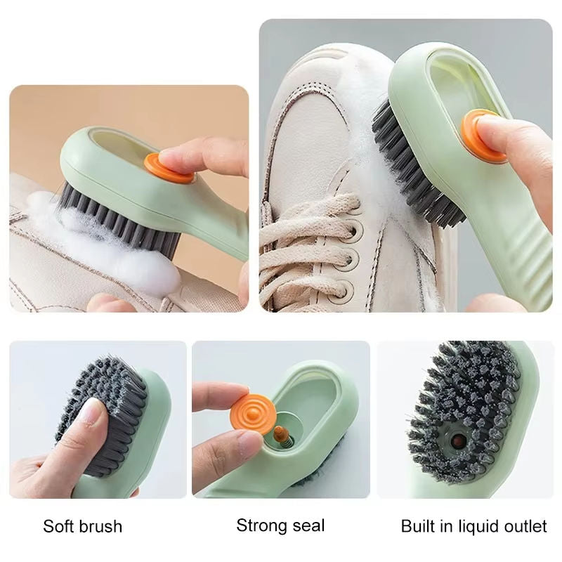 Soft Rubber Cleaning Brush for Shoes, Sneakers & Clothing – Liquid Cleaner Included