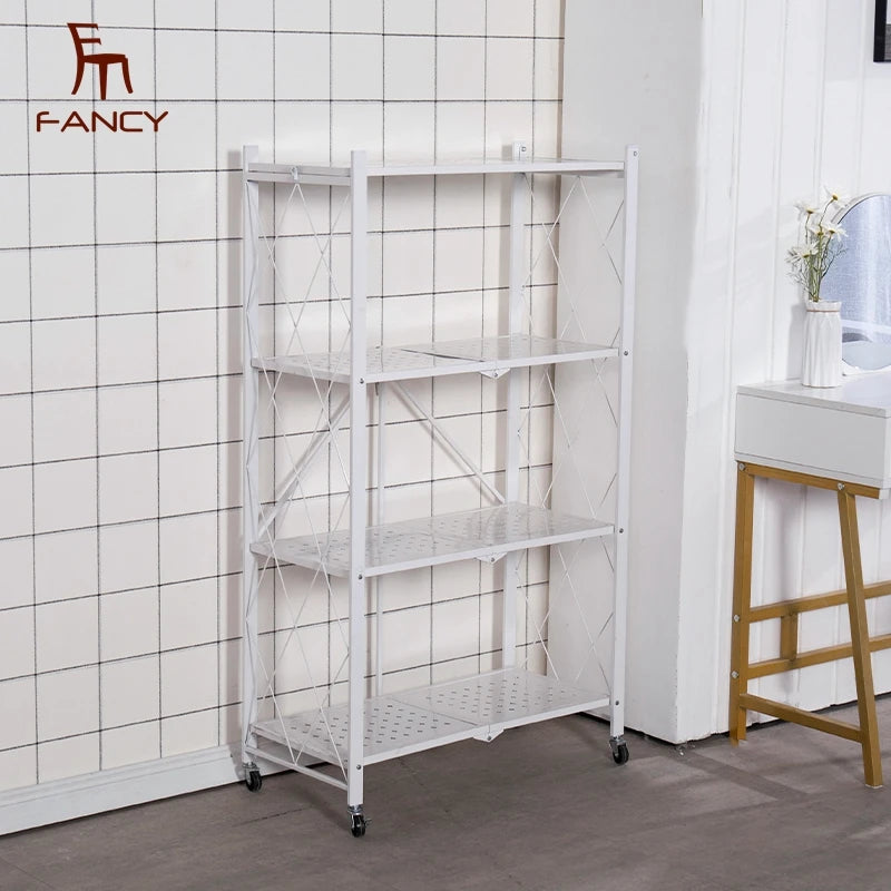 High Quality Hot Selling Large Capacity Kitchen Rack Shelf White and